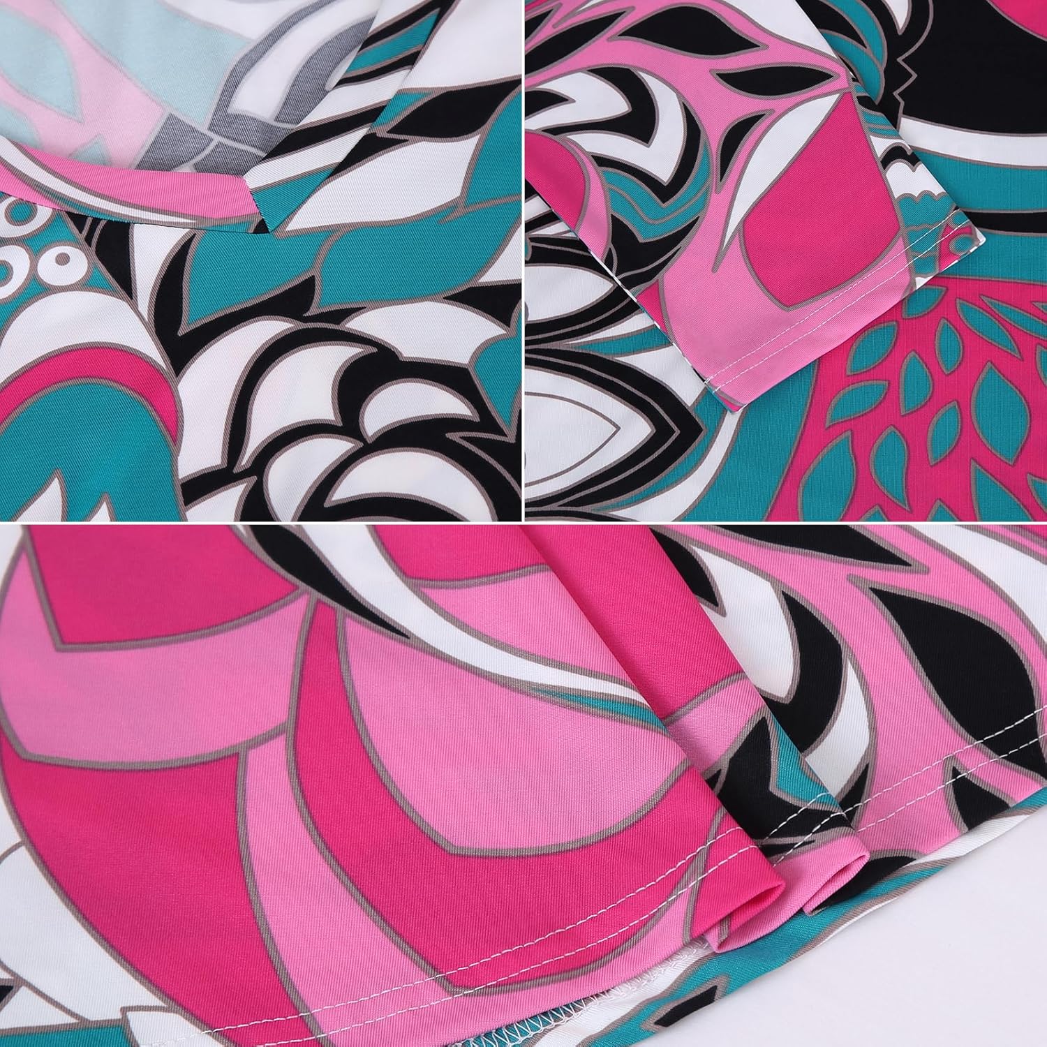 BAISHENGGT Women's V Neck 3/4 Sleeve Tunic Tops for Leggings Casual Dressy T-Shirts Blouses - Image 3