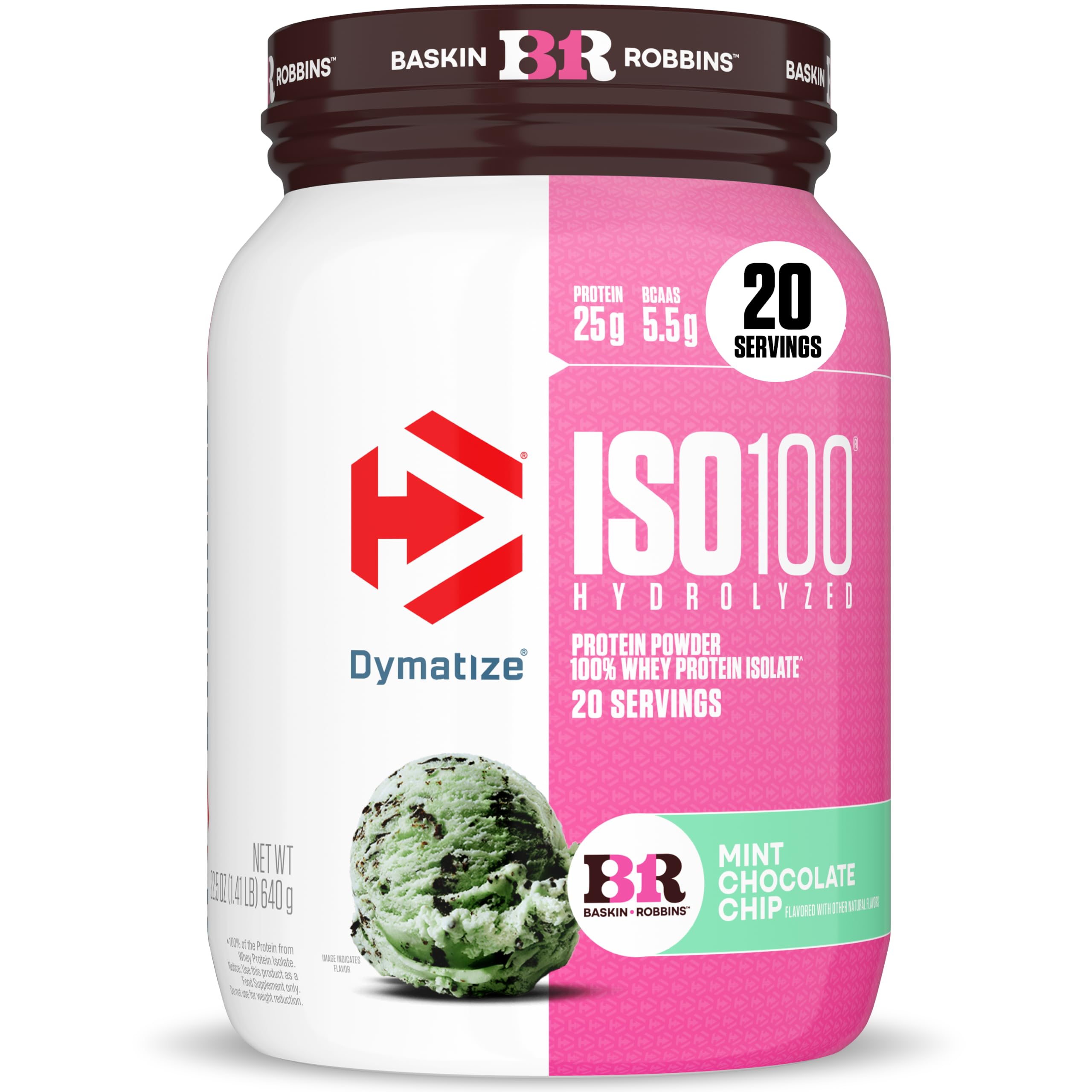 Dymatize ISO100 Protein Powder, 100% Whey Isolate, Mint Chocolate Chip NEW: Mint Chocolate Chip 1.4 Pound