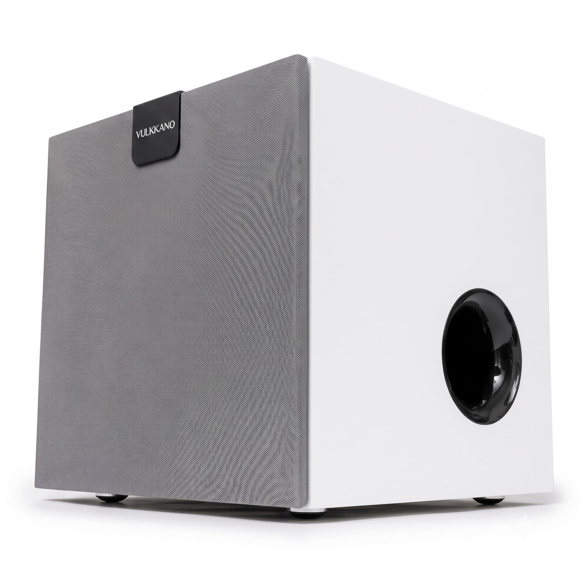 VULKKANO SUB10 Aktiver Subwoofer 10 Zoll, 150W, Regelbare Frequenzweiche 40Hz-200Hz, Eichenfinish Schwarz, Kompatibel mit jedem RCA-System