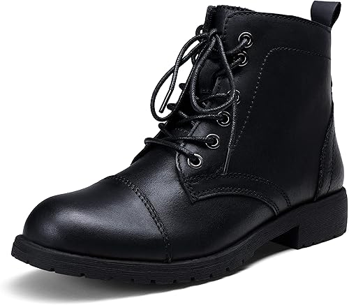 Vepose Women's Ankle Boots Low Heel Lace Up Fashion Booties
