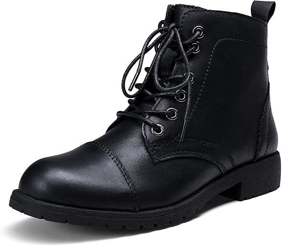 Vepose Women's Ankle Boots Low Heel Lace up Fashion Booties