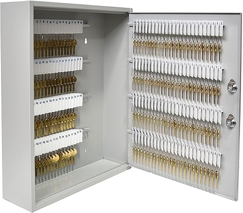 BankSupplies STEELMASTER - Gabinete de 200 llaves, caja de llaves de control de bloqueo doble, construcción de acero soldado de calibre 22,