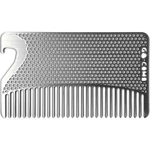 Wallet Comb + Bottle Opener - Stainless Steel Hair Comb (Stainless Steel Bottle Opener)