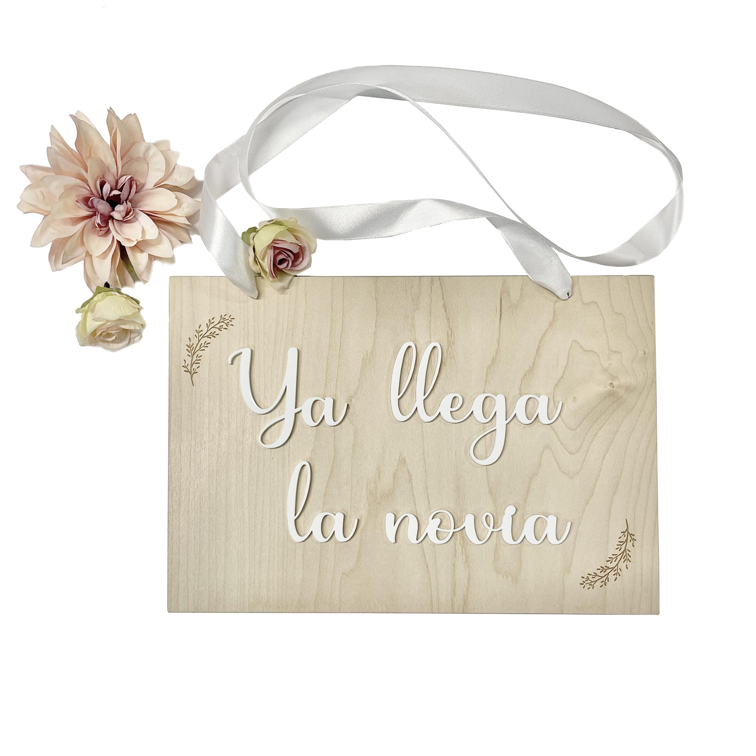 Qukimax® - Cartel Ya llega la novia para anunciar la entrada de la novia a la ceremonia, decoración para bodas