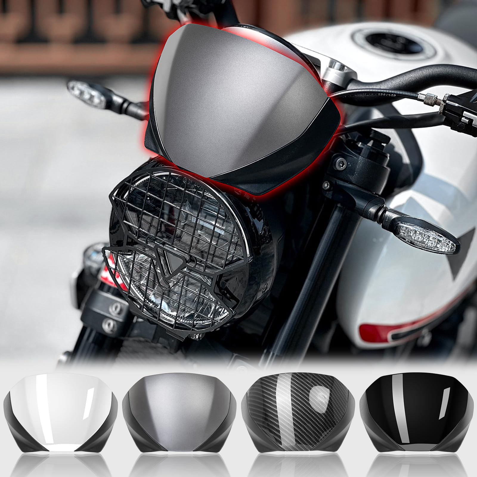 WOOGA Parabrezza Parabrezza Per Triu&m&ph Trident 660 Trident-660 Accessories 2021-2025 Aria Deflettori del Vento Moto Schermo Anteriore Scudo (Titanio)