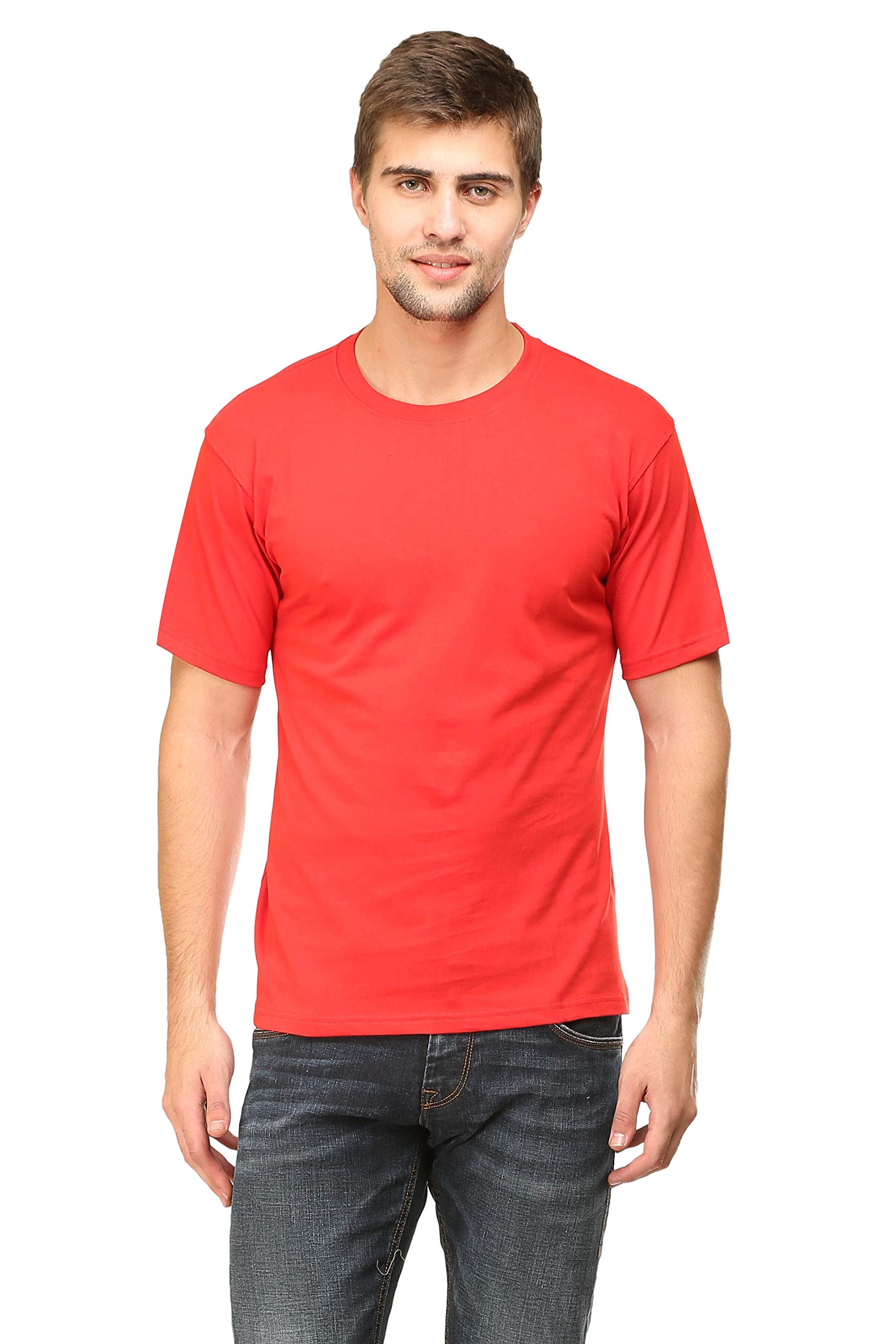 Plain Half Sleeve Round Neck Men's T-Shirt