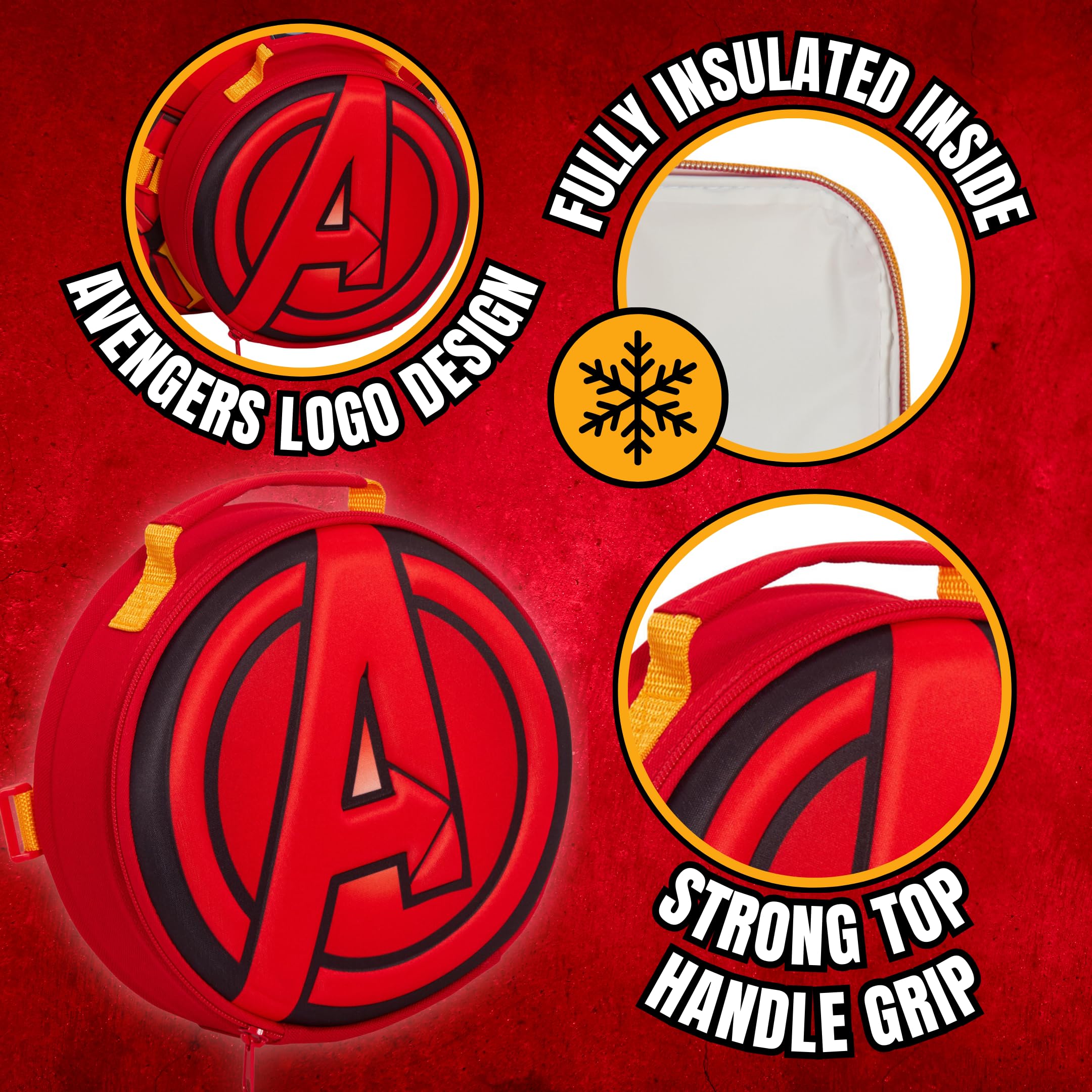 Marvel Sac à dos Iron Man pour enfant avec sac à déjeuner amovible et porte-bouteille d'eau assorti 2 pièces