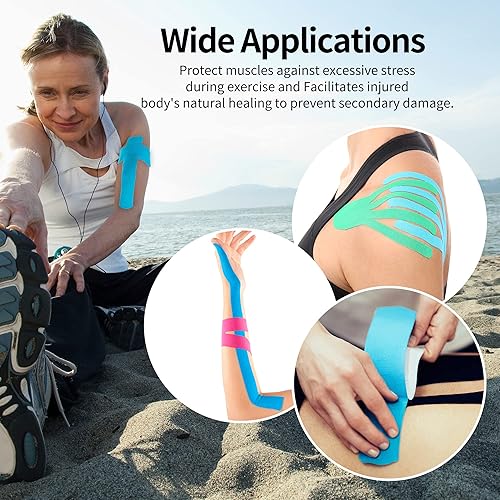 Miniatura 6 de Cinta de kinesiología a granel para rodilla, hombro, codo y más, rollo de cinta K perfecta sin cortar para deportes, recuperación y fisioterapia,
