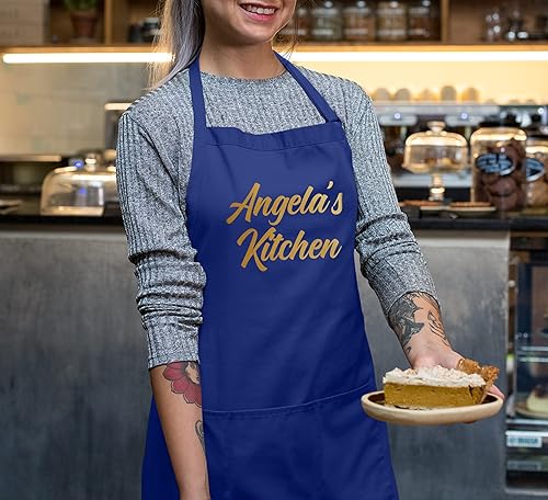 Miniatura 2 de TEEAMORE Delantales de parrilla personalizados para mujeres y hombres, añade tu texto, delantal de cocina de chef personalizado
