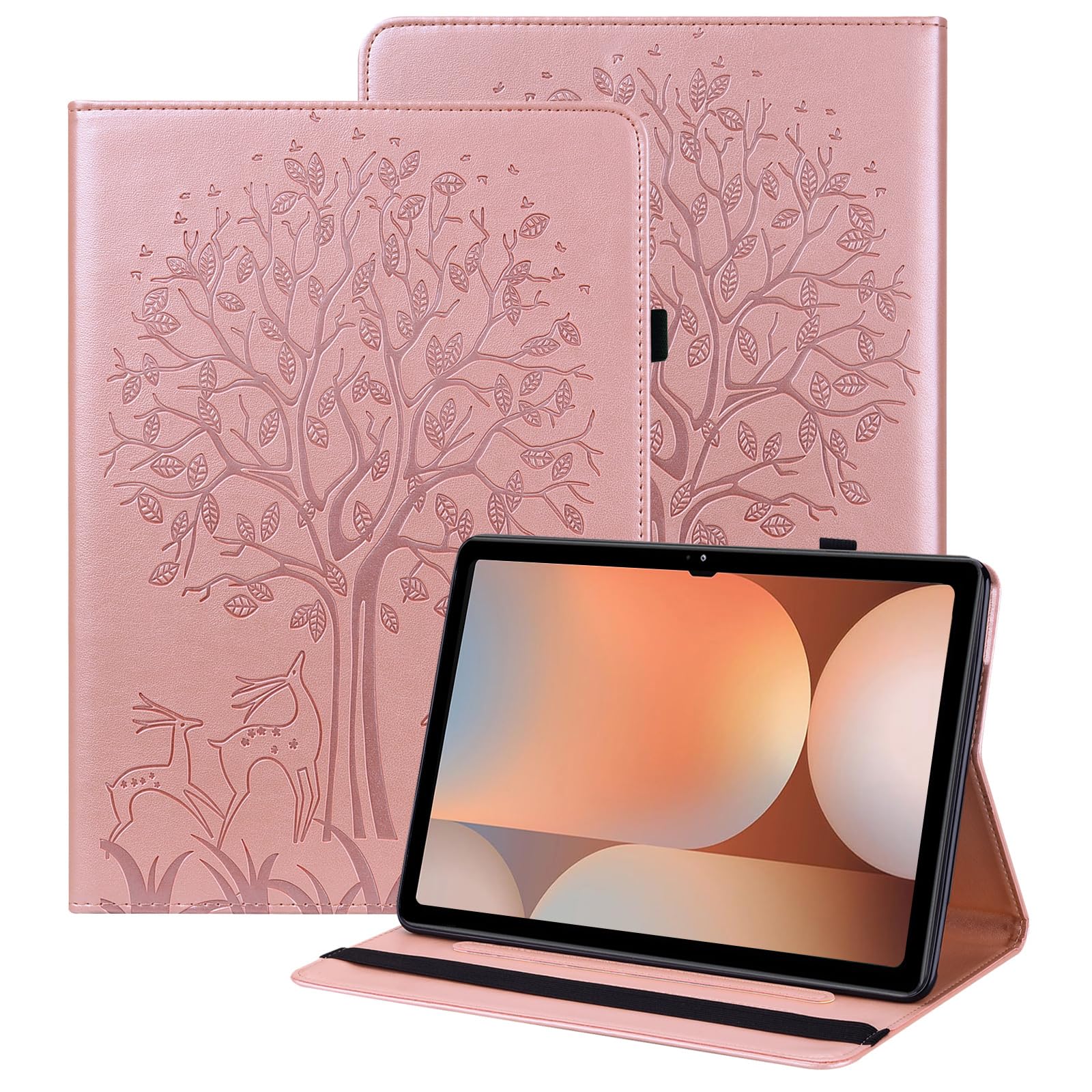 BOLELAW Hülle für Samsung Galaxy Tab A 9.7 Zoll (SM-T550/SM-T555) PU Leder Folio Flip Case mit Stifthalter Stand Kartenschlitz Tablet Hülle, Rosa