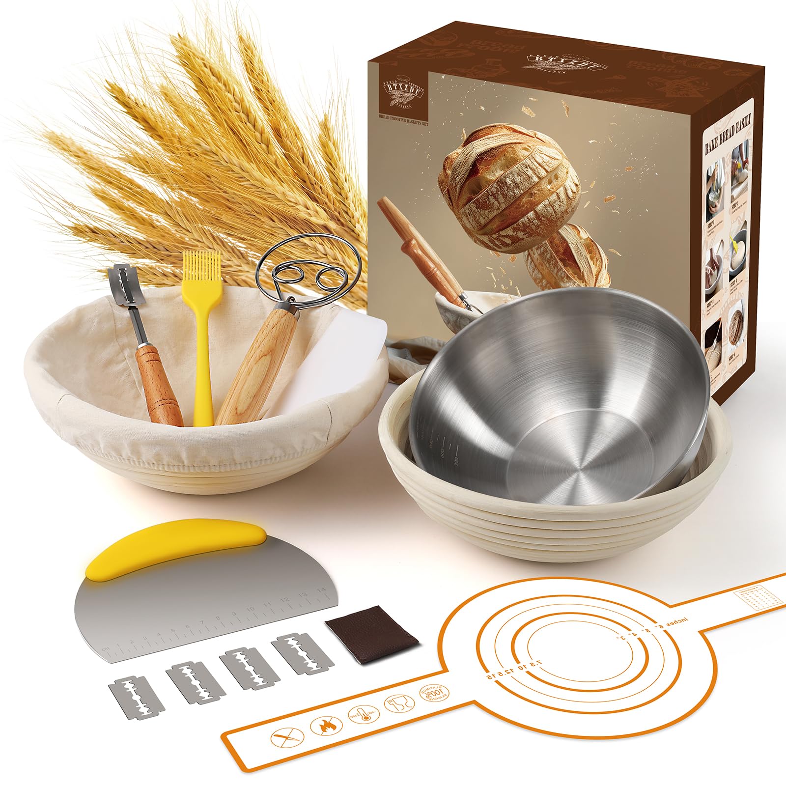 Amazon.com: BTXZDU Sourdough Bread Baking Supplies: Banneton Bread ...