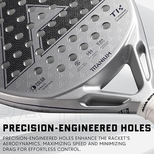 Miniatura 4 de AMA SPORT ERA 1.0 Raqueta de pádel con superficie de fibra de carbono con núcleo de espuma EVA Memory Flex Raqueta de pádel ligera de potencia y