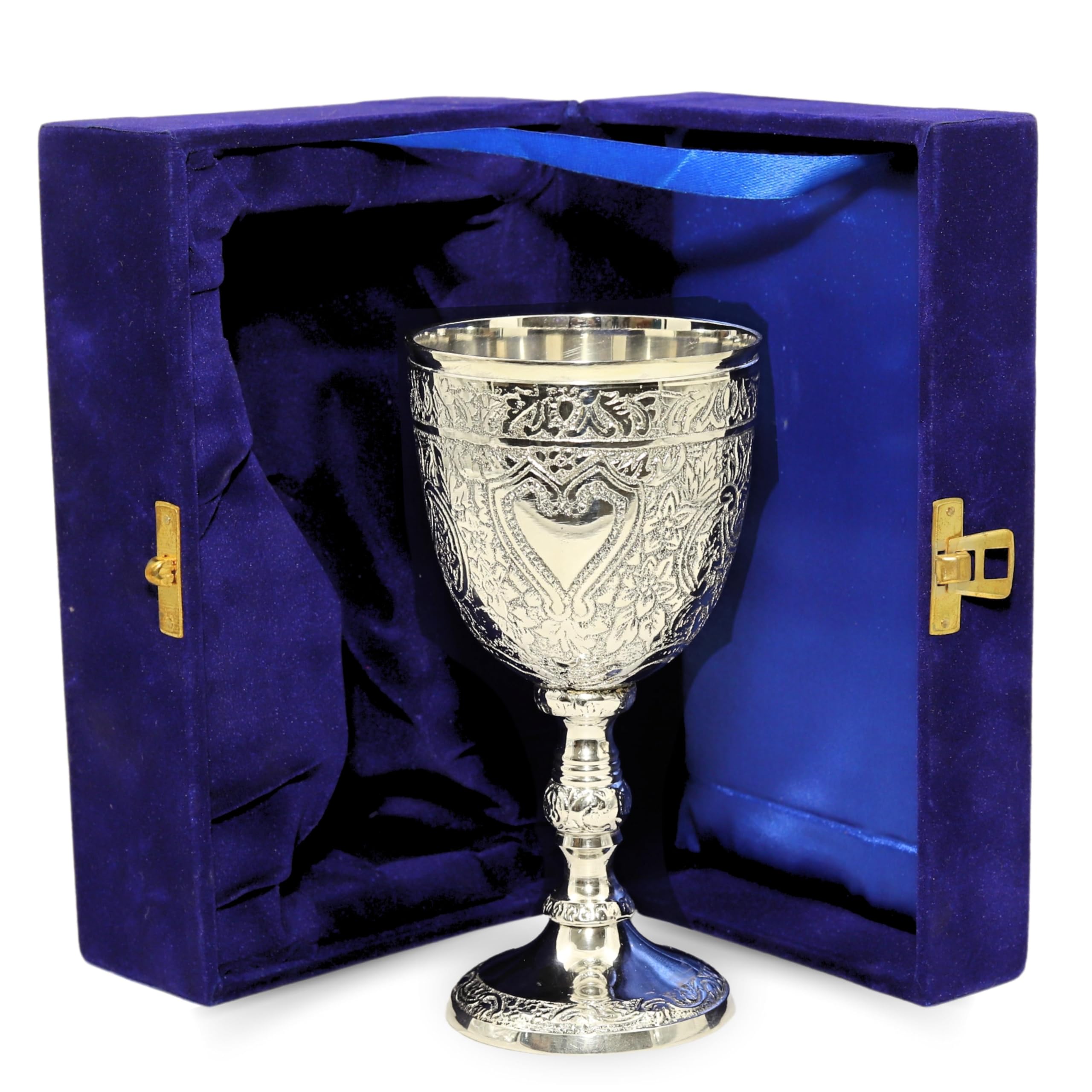 Amazon.com | Premium Brass Wine Goblets Set with Velvet Gift Box  display picture 1