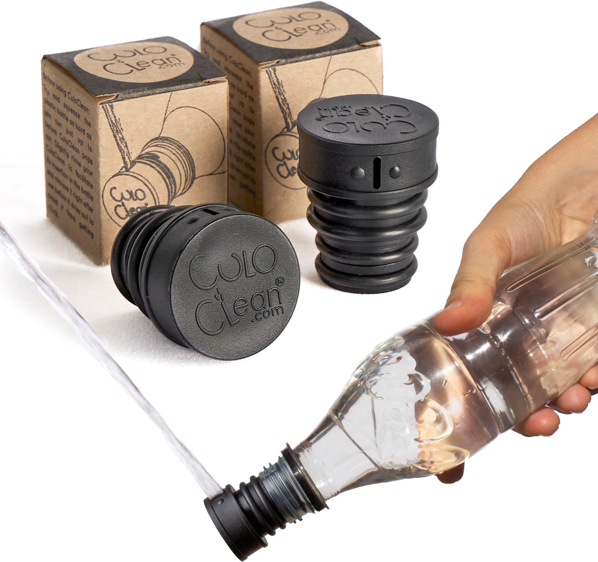 CuloClean 2pcs Portable Bidet for Toilet, Travel, or Camping. Compatible with Every Bottle. Discreet, Ecological, Mini, Elderly, Sprayer, Bio, Personal, Handheld, Backcountry Bidet.