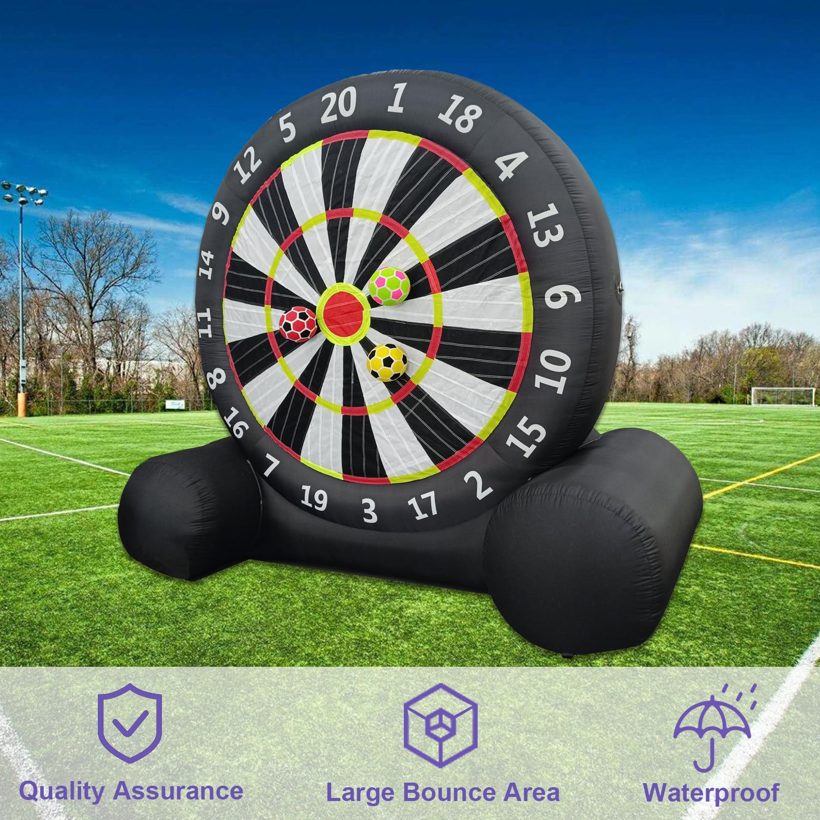 Diana inflable de fútbol con bomba de aire, perfecta para diversión al aire libre para todas las edades