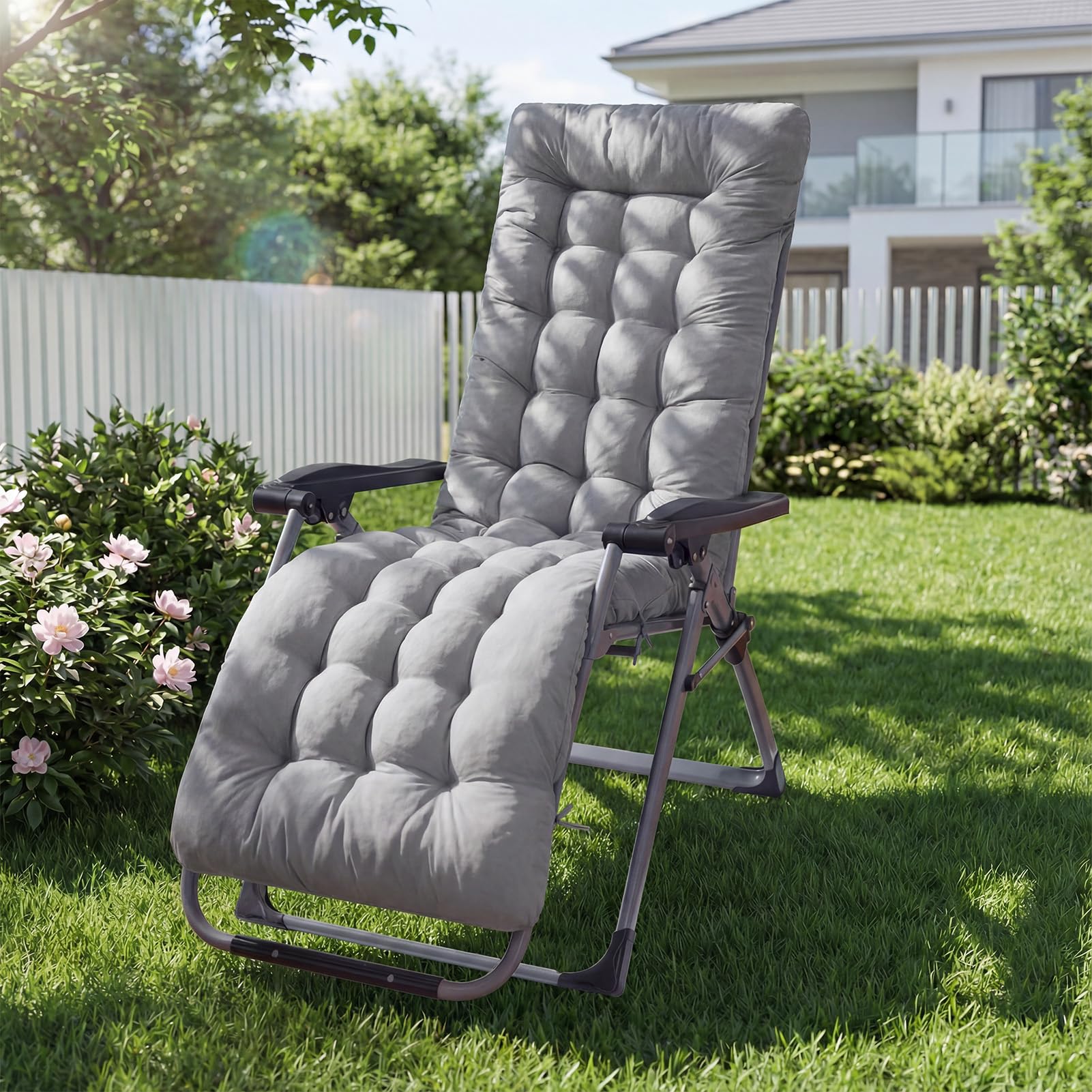 Sun Lounger Cushion Outdoor: High Back Replacement Soft Non Slip Seat Pads 170x53cm for Indoor Recliner Chair Patio Garden Porch Furniture Beach (Hawaii) — view 8