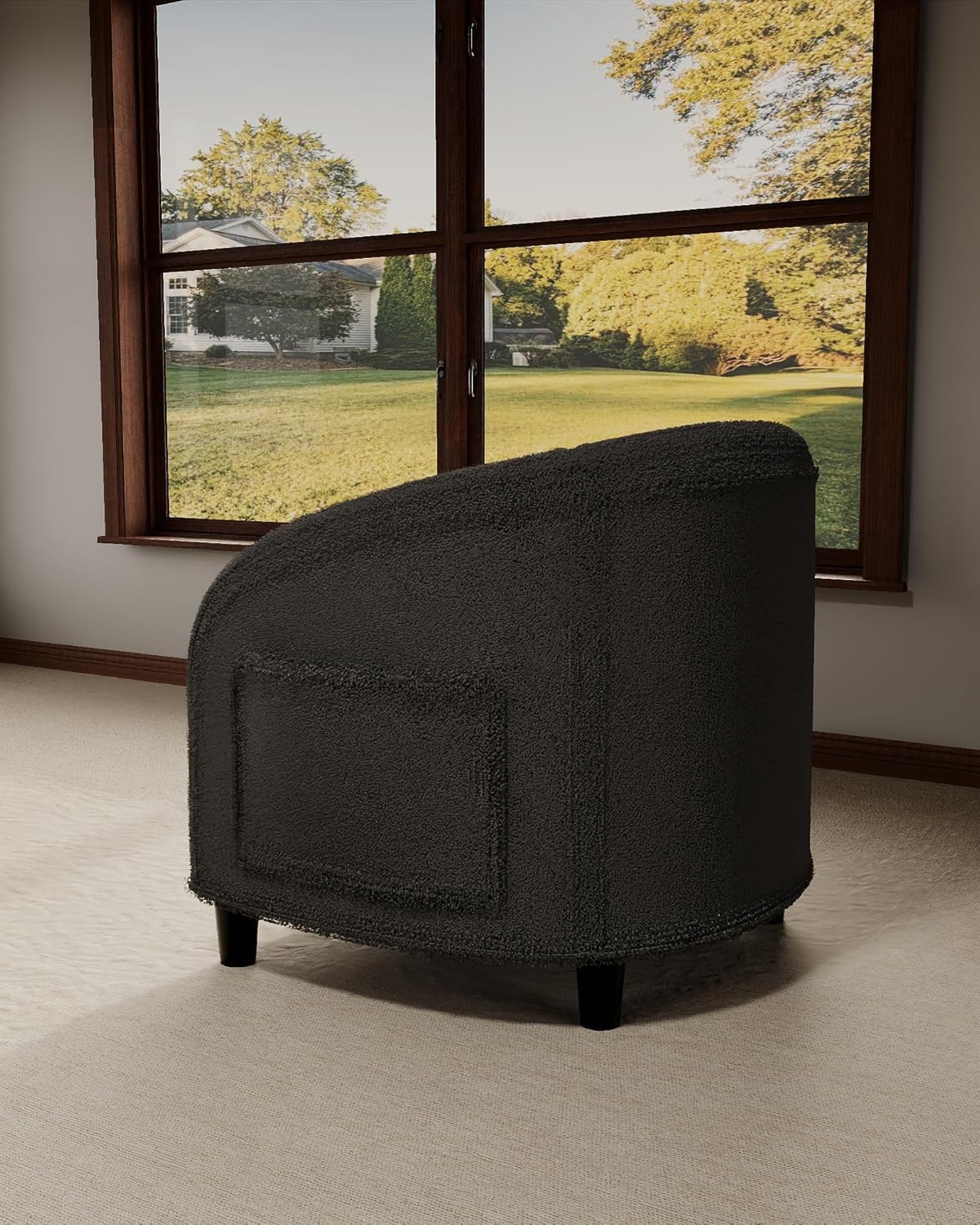 Zstar Bouclé Sessel mit Armlehnen gepolstert für Wohnzimmer Schlafzimmer