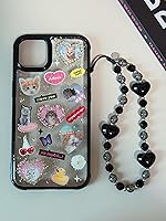 Vista 5 de Drawwind Correa con cuentas para teléfono con pulsera universal, cordón para teléfono celular lindo, pulsera de muñeca con cuentas, cadena de hilo