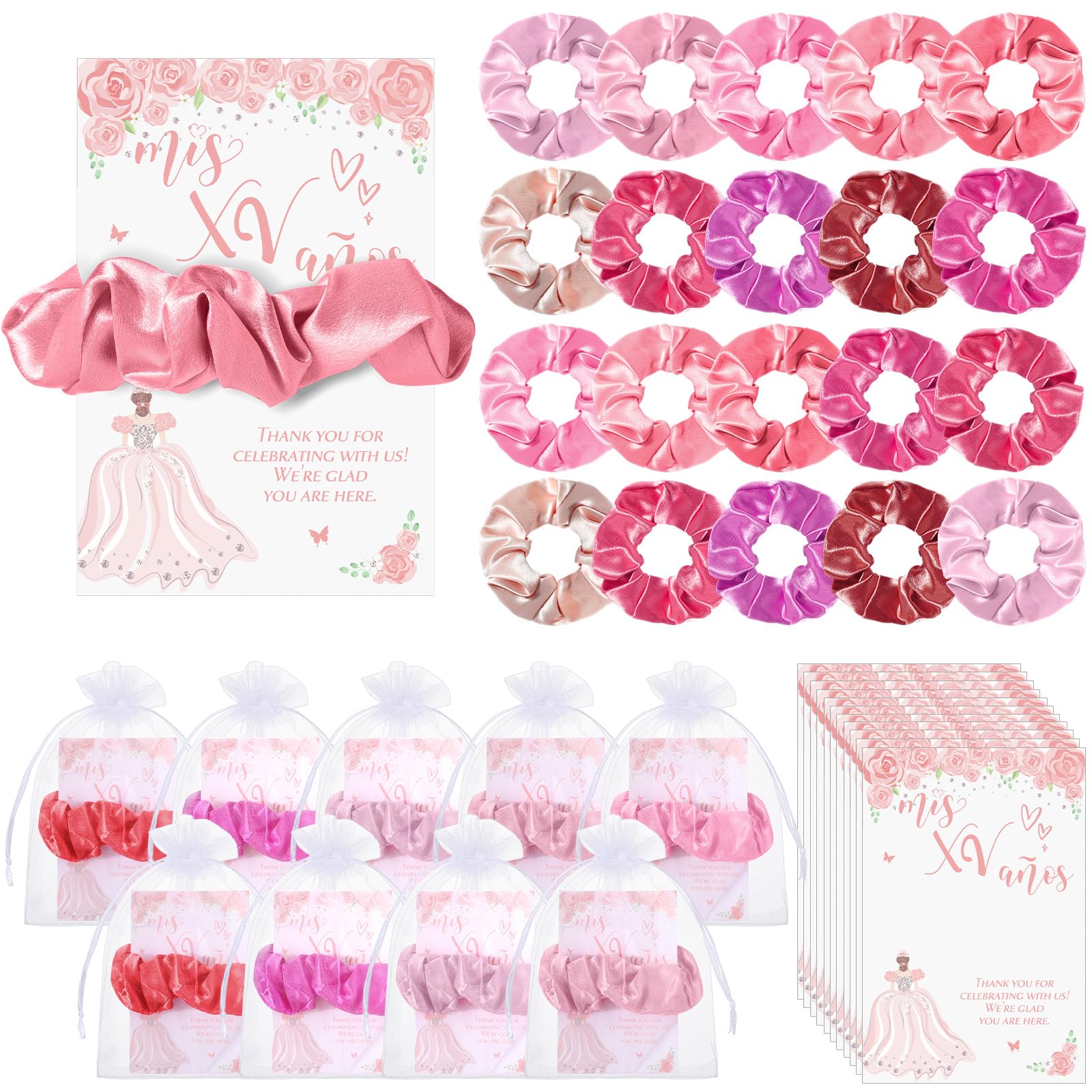 Thiccywoov 50 Sets Pink Quinceanera Party Favors for Guests, Pink