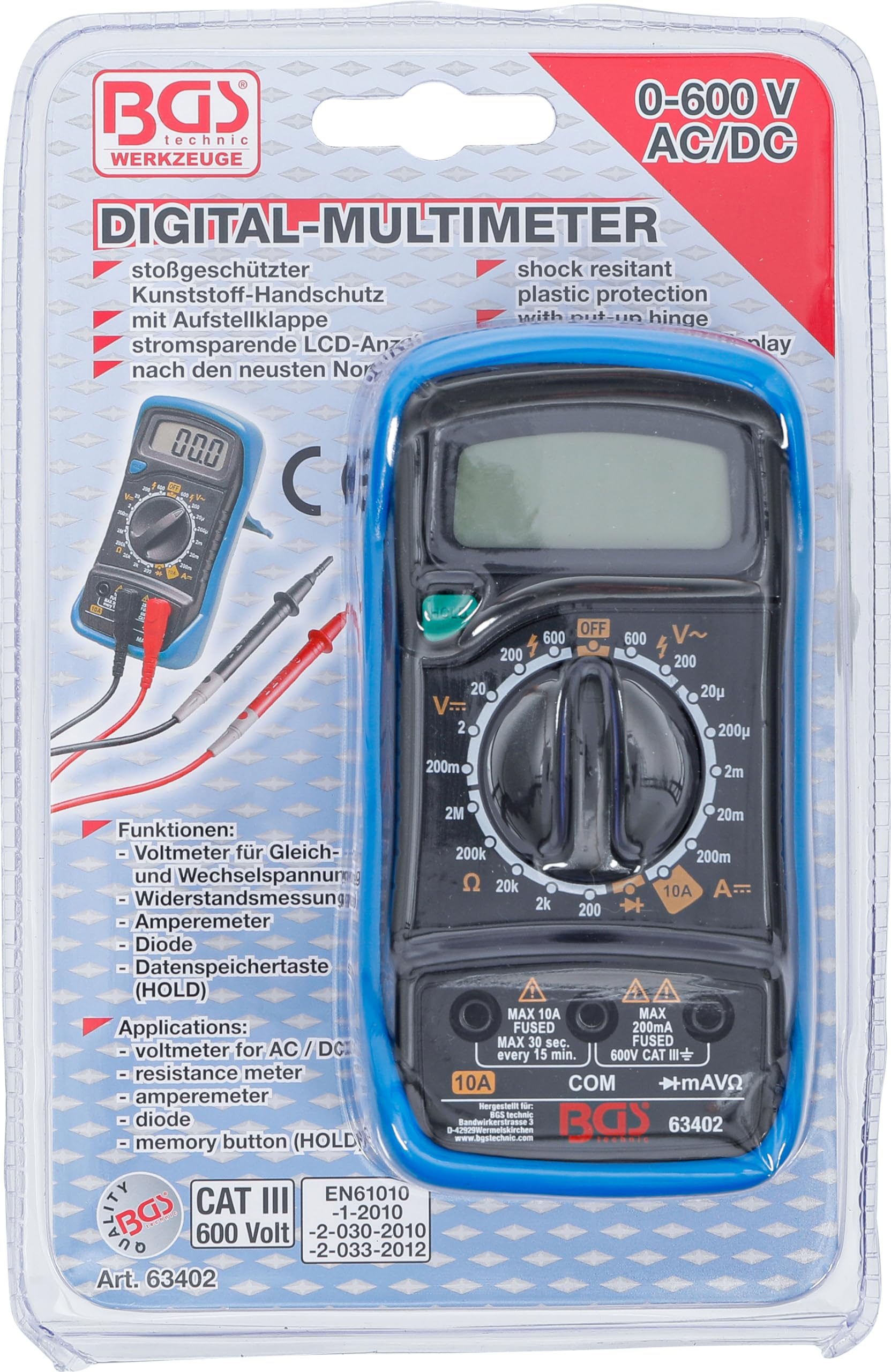 BGS 63402 | Multimètre numérique | 3 1/2 chiffres
