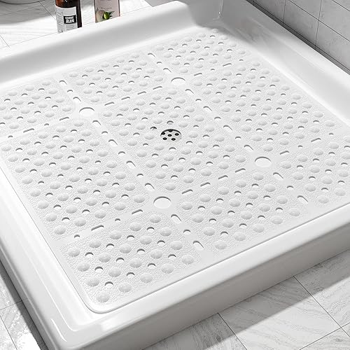 Miniatura 9 de XIYUNTE Tapete de ducha cuadrado grande antideslizante  27 x 27 pulgadas para duchas antideslizante  Tapete cuadrado para ducha para ancianos y