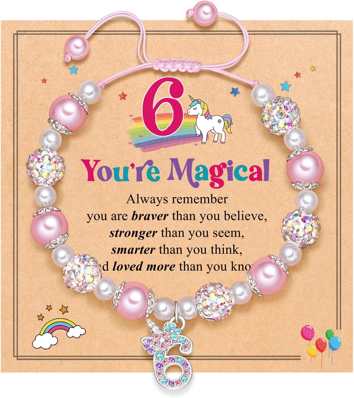 UPROMI Birthday Gifts for 3-12 Year Old Girl Unicorn Bracelet, Christmas Gifts for Daughter/Granddaughter/Niece