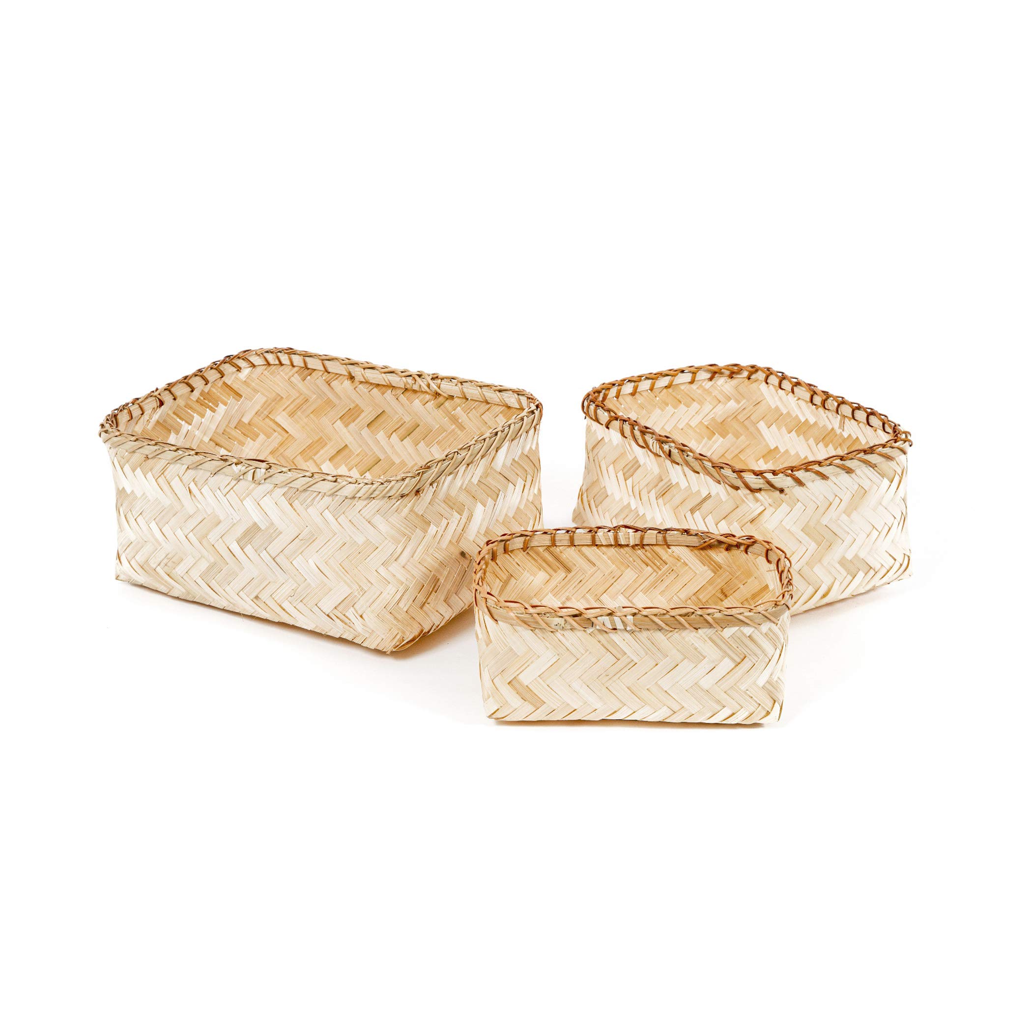 CompactorHalong Basket, Natural, Bamboo, Brown, Set of 3