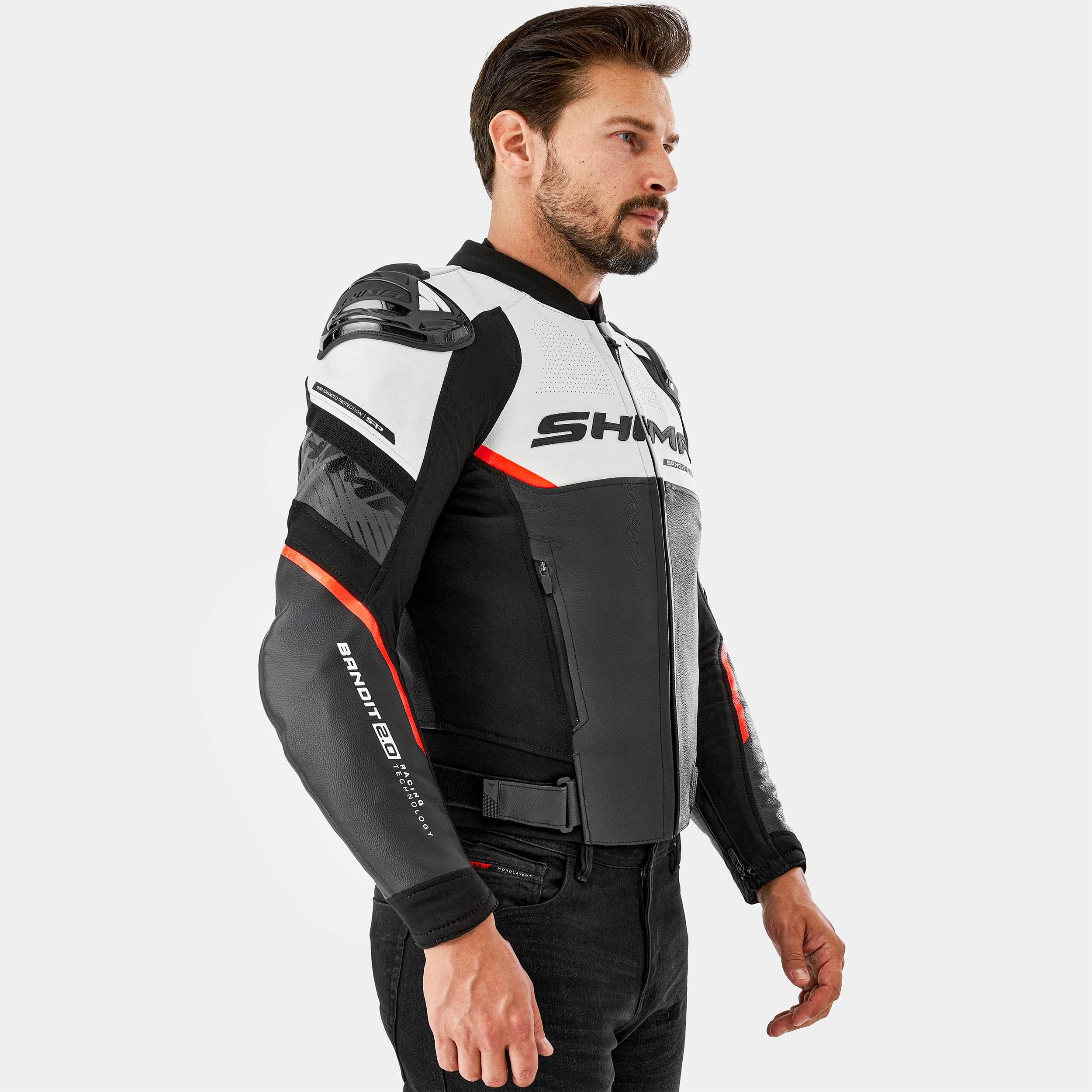 SHIMA Bandit 2.0 Chaqueta Pantalon Moto Hombre AirForce Protector Espalda Cuero Traje de Moto Motociclista Chaquetas