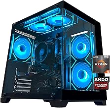 Computadora de escritorio para juegos AMD Ryzen 5 5600GT, 16 GB DDR4 3200 MHz, 1 TB M.2 NVMe PCle4.0 Gen4,550W 80PLUS PSU, WiFi, consola de oficina de diseño de juegos, habitación con vista al