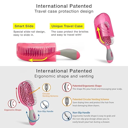 Miniatura 10 de NuWay TravelC ventilado patentado por Estados Unidos para todo tipo de cabello es seguro para secador de pelo (verde azulado)