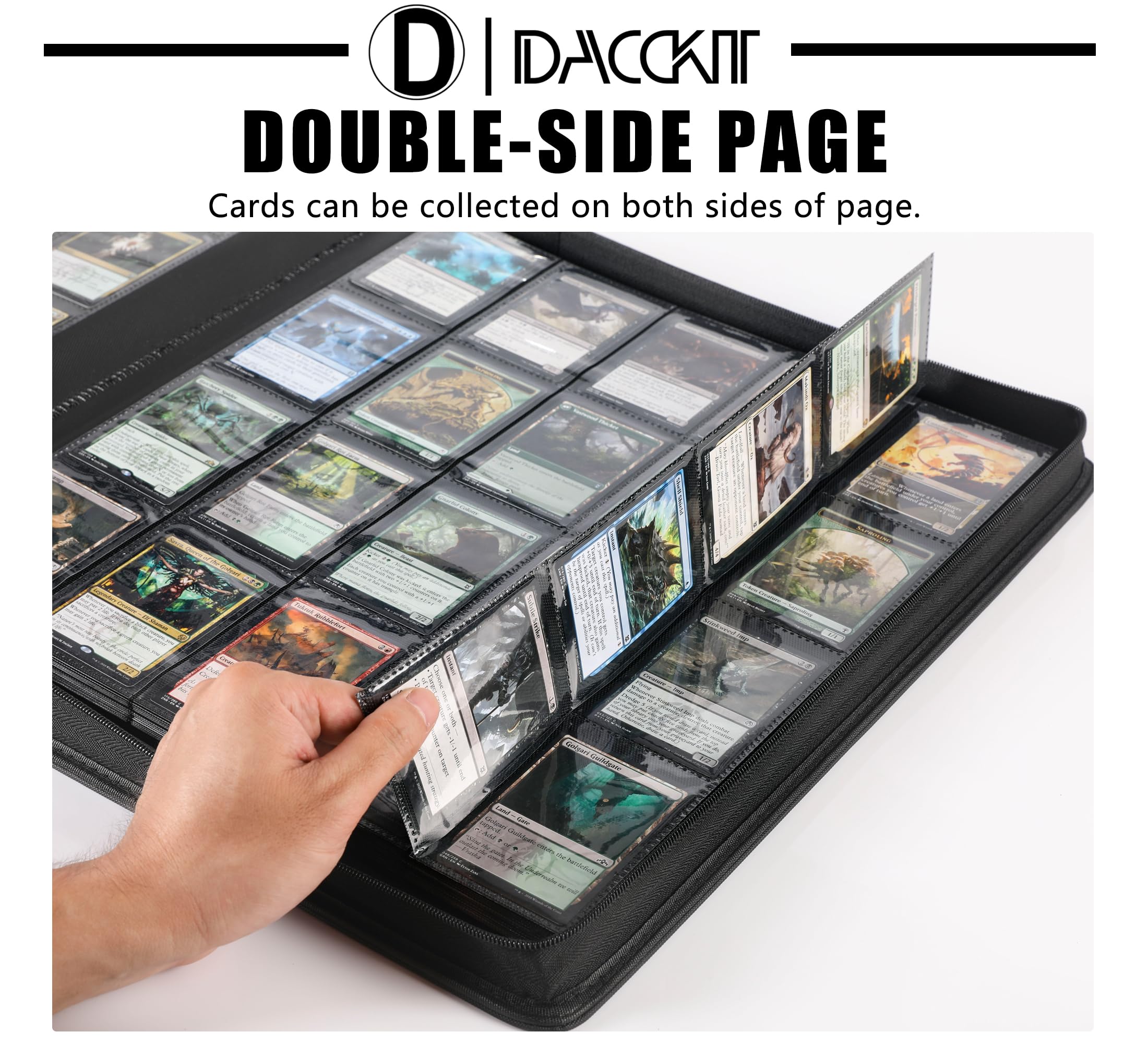 Carpeta de tarjetas premium con 20 bolsillos, se adapta a 2000 tarjetas, álbum de tarjetas sin anillo de 5 x 4 con fundas compatible con tarjetas comerciales y deportivas (modelo A, verde Asakusa)