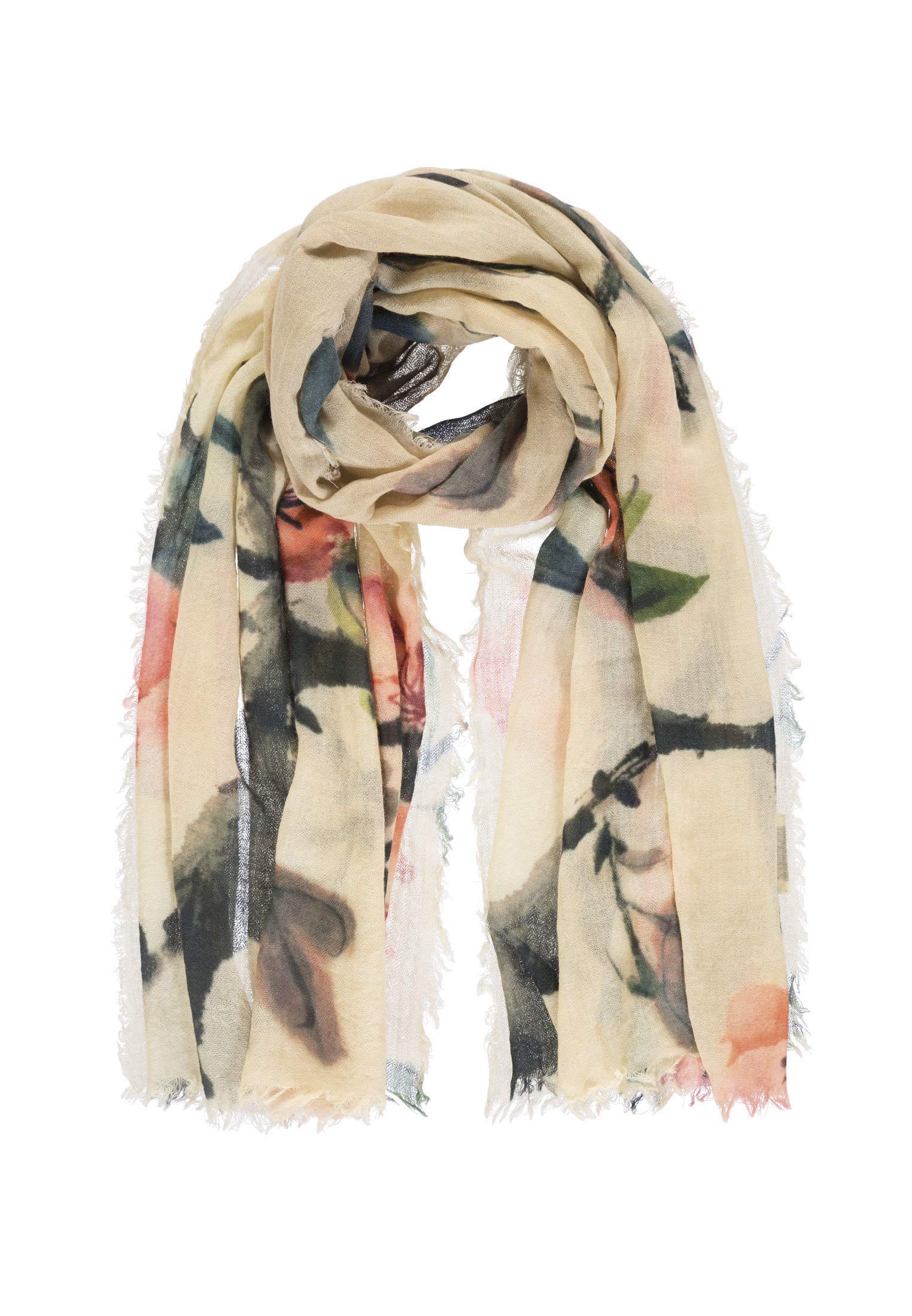 Foulard imprimé floral fille femme - Beige - Taille Unique