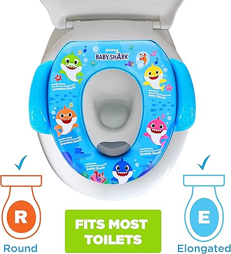 Miniatura 7 de Pinkfong Baby Shark - Juego de entrenamiento esencial para orinal de 2 piezas, asiento suave para orinal, taburete