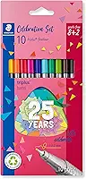 STAEDTLER Caneta Ponta Fina Triplus Fineliner 0.3mm Estojo 8 Cores Sortidas + 2-334 BK10 TA - Corpo Ergonômico Triangular – Ideal para Escrita e Bullet Journal