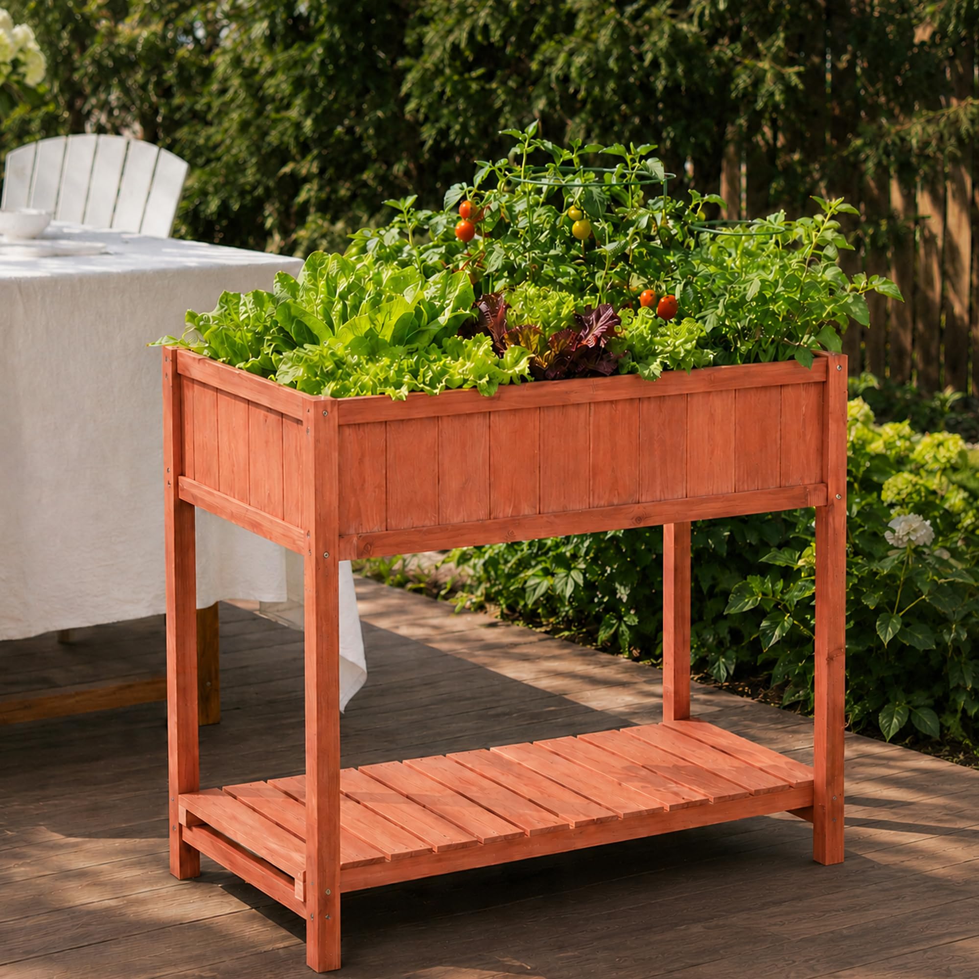 Fir Wood Raised Garden Bed - Tomato Planter -23
