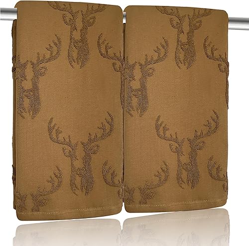 Miniatura 8 de Paquete de 2 toallas de mano de copos de nieve de Navidad, 100% algodón, jacquard, juego de toallas de cocina retro neutrales blancas para baño,