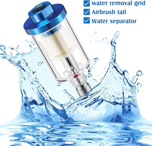 Miniatura 5 de Paquete de 6 filtros separadores de aceite de agua pequeños de 1/4 pulgadas NPT de entrada y salida de aire compresor de aire, filtro de humedad,