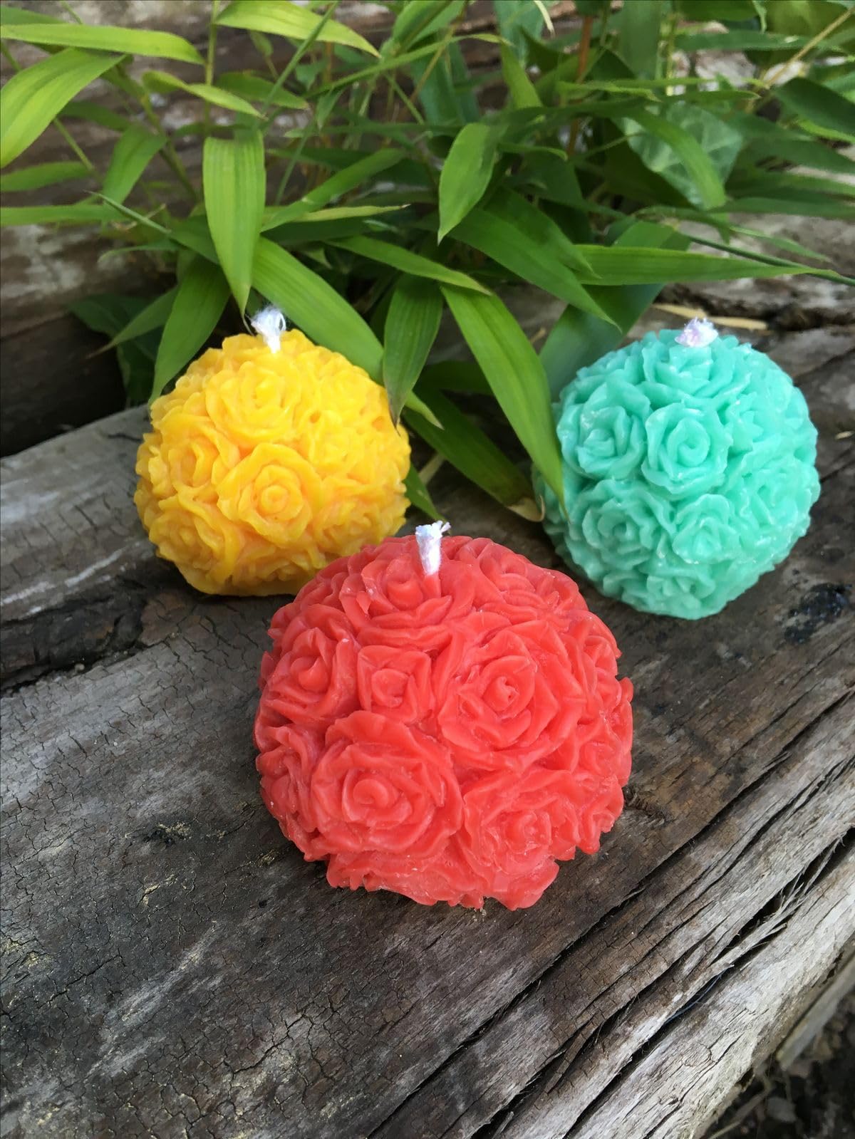 Set of 3 Small Size Rose Ball Candles for Home Decor - Party - Birthday - Gifted Items - Scented Candles for Your Love (Red Yellow Green) (B0CH7ZVYGB) Amazon Price History, Amazon Price Tracker