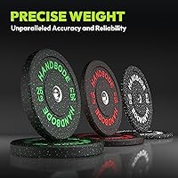 Vista 5 de Olympic High-Bounce Bumper Plates Bench Press Barbell Weights Set 2 - Inch, 10-55 lb Rubber Weight Sets for Home Gym, Strength Training Plate