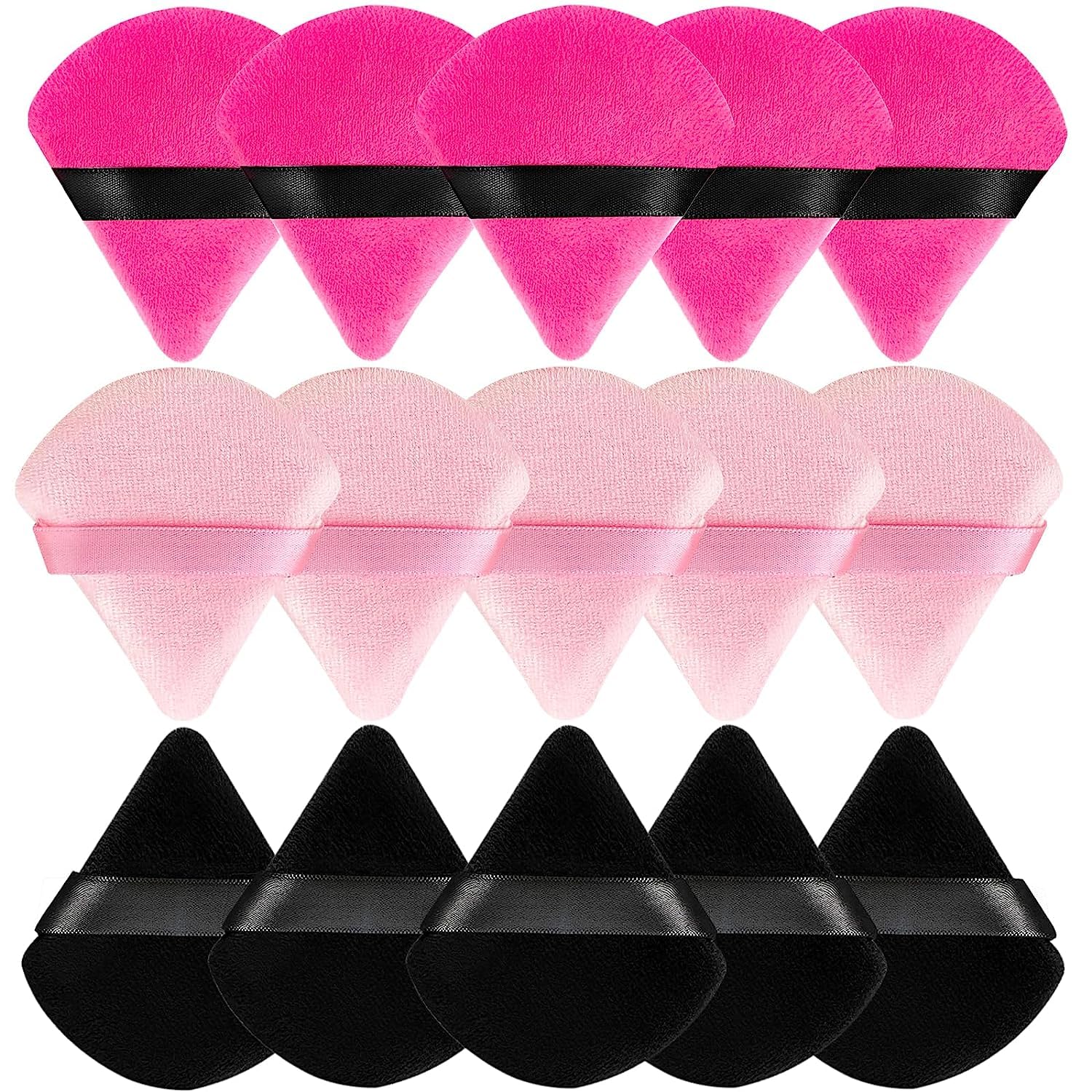 15pcs Triangle Powder Puff For Women Makeup Sponge puff Multicolored Face Dry Wet Makeup Puff for Loose Powder Body Powder, Cotton Cosmetic Sponge for Contouring, Under Eyes and Corners