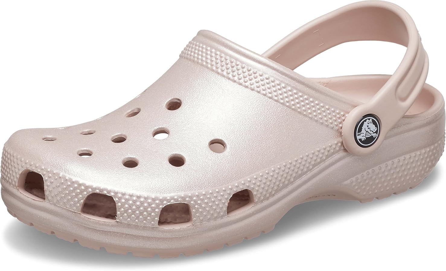 Amazon | Crocs Classic Glitter Clogs, Pink Clay Shimmer, 1 US