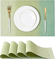 Vista 68 de Leetaltree - Manteles individuales, resistentes al calor, antideslizantes, para mesa de comedor, lavables, duraderos, tejido de PVC