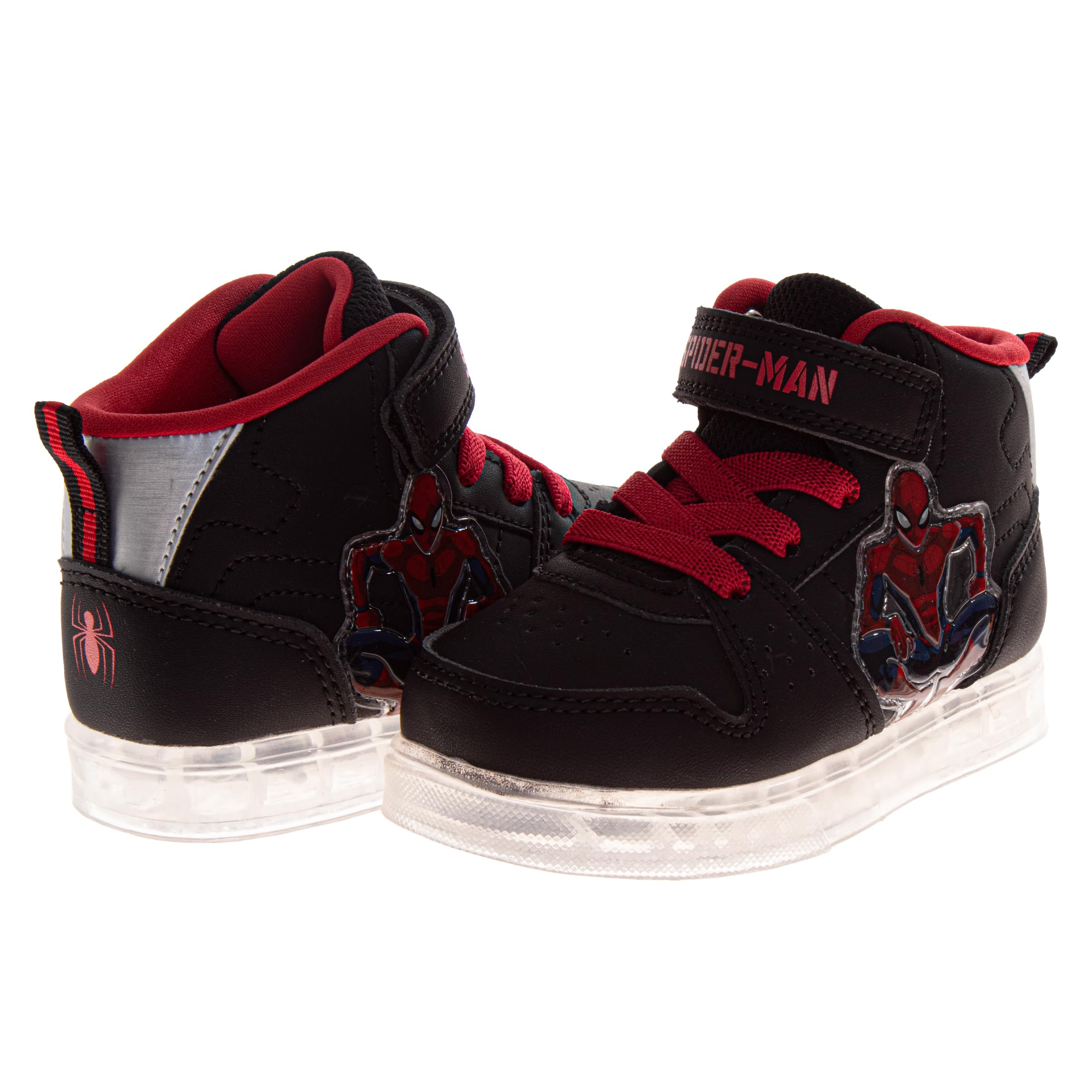 Scarpe da ginnastica alte per ragazzi con luci a LED, per bambini, Paw Patrol, Spiderman, Monster Jam, Sonic (taglia: 6-10 bambini piccoli / 11-12 bambini)
