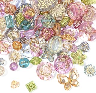 50-70 Pcs Cute Assorted Kawaii Aesthetic Beads Assorted Bohemia Acrylic ...