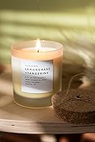 Vista 7 de Slow North Vela de citronela + mandarina, vela de aceites esenciales y cera de soja pura en un frasco de vidrio esmerilado reutilizable, una vela