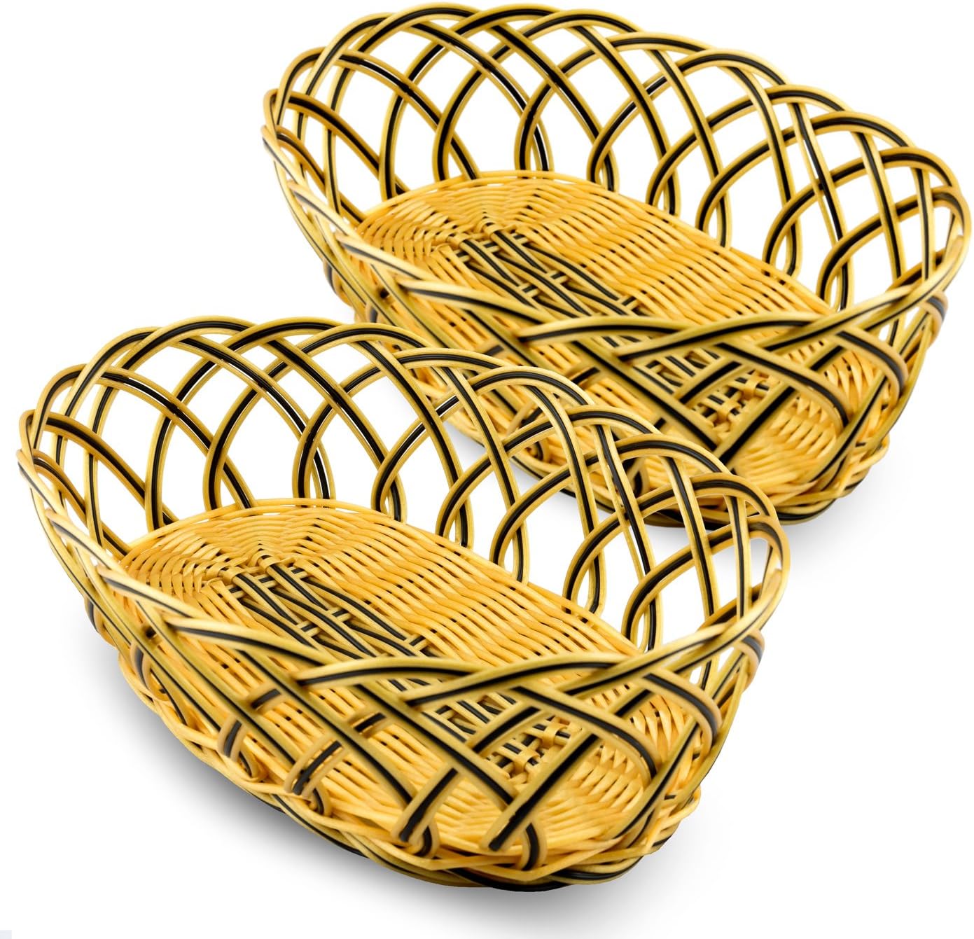 Otalio Premium Bread Basket – Set of 2 – 10 Inch Bowls - Perfect for Serving Fruit, French Breads and Rolls – Professional Restaurant Quality Presentation for Kitchen and Dining –