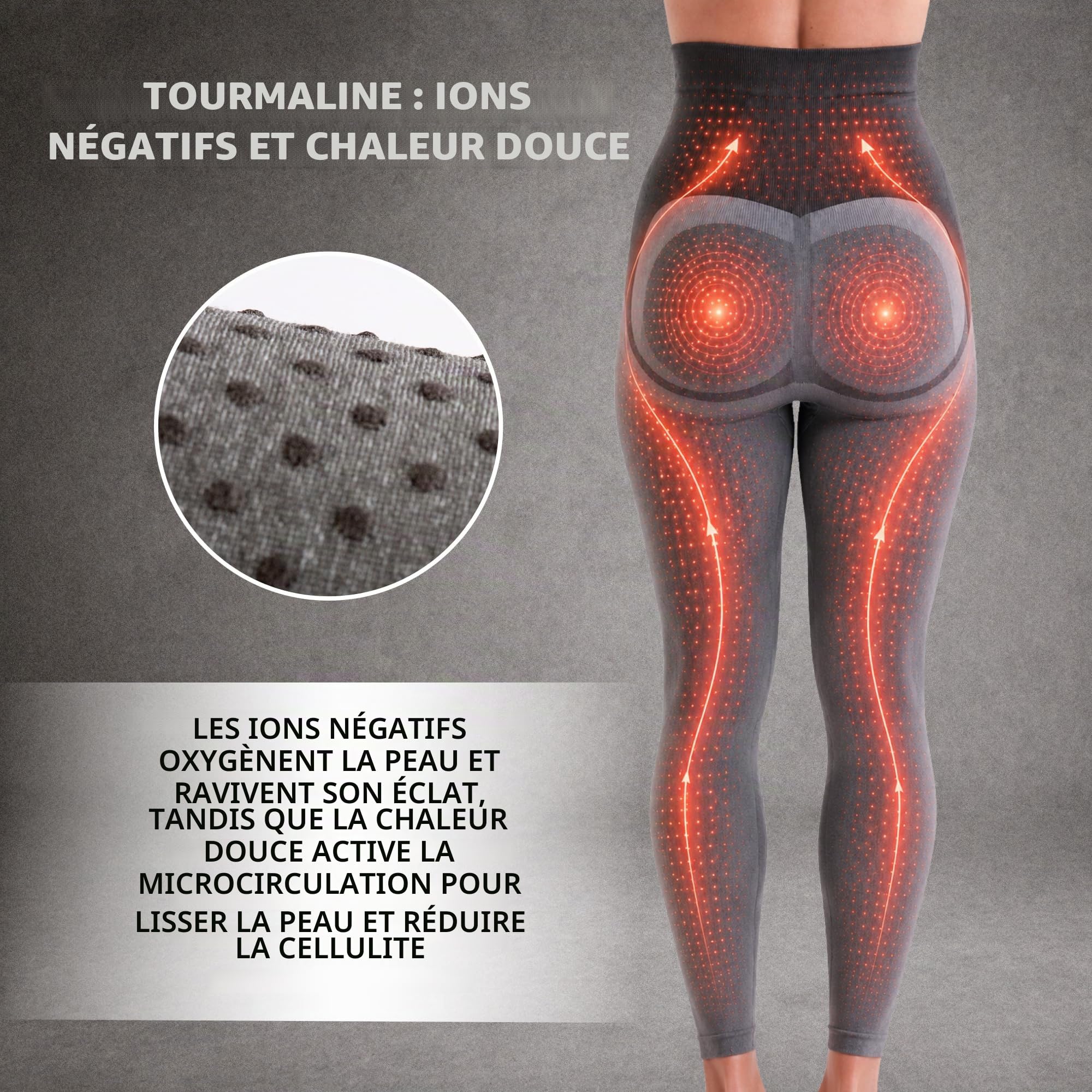 LANAFORM - Mass & Slim Legging - Panty Innovation Lanaform - Leggings Anti Cellulite Femme - Legging Gainant Ventre Plat - Corsaire Taille Haute Amincissant - Matière 3D À Base De Tourmaline