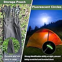 Vista 6 de 20 estacas de tienda de campaña, estacas resistentes de 16 pulgadas, estacas de acero forjado de 0.35 pulgadas de diámetro resistentes para tienda