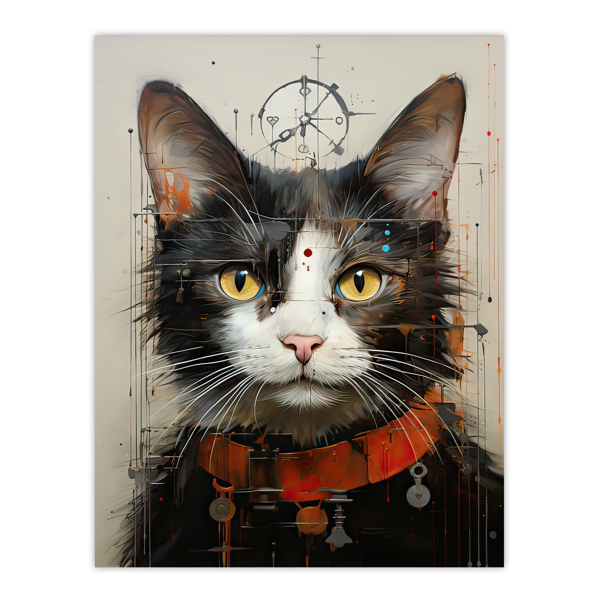 Artery8 The Key Master Cat Portrait Oil Painting Extra Large XL Wall Art Poster Print