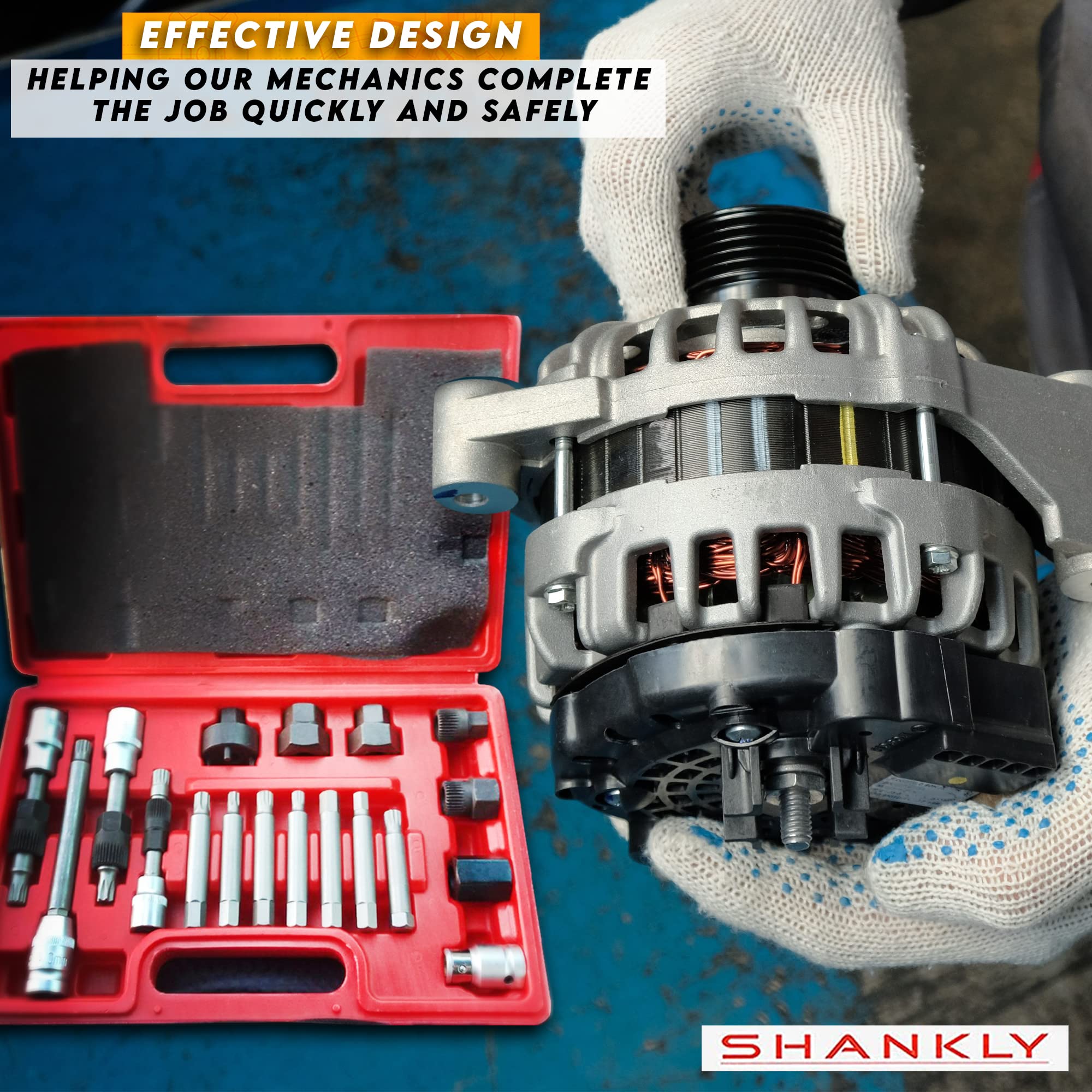 Buy Shankly 18 Piece Alternator Pulley Kit, Alternator Pulley Removal